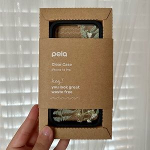 PELA Clear Herbarium iPhone 14 Pro Case With Black Ridge